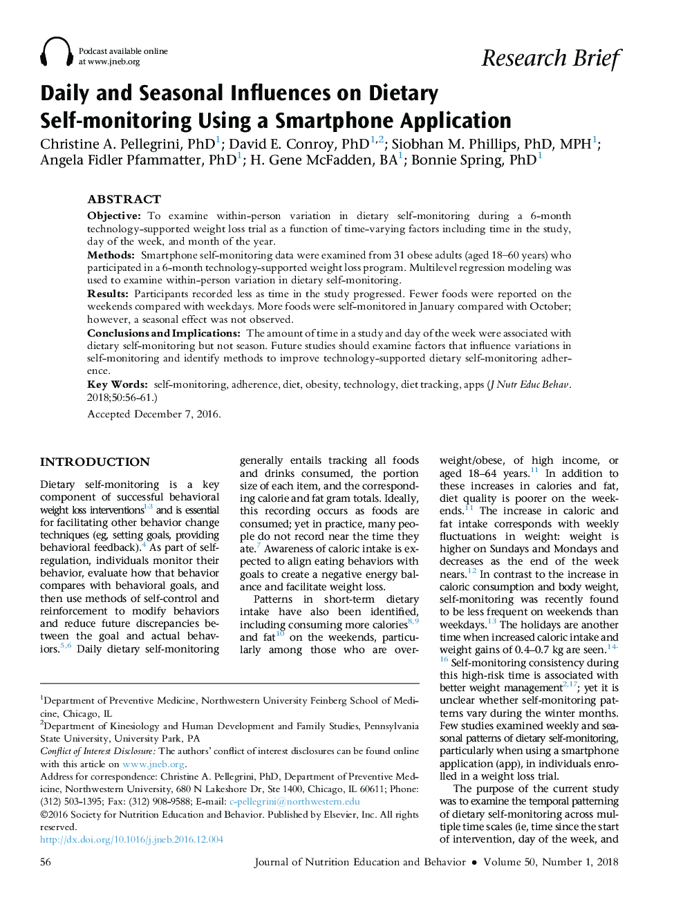 Daily and Seasonal Influences on Dietary Self-monitoring Using a Smartphone Application