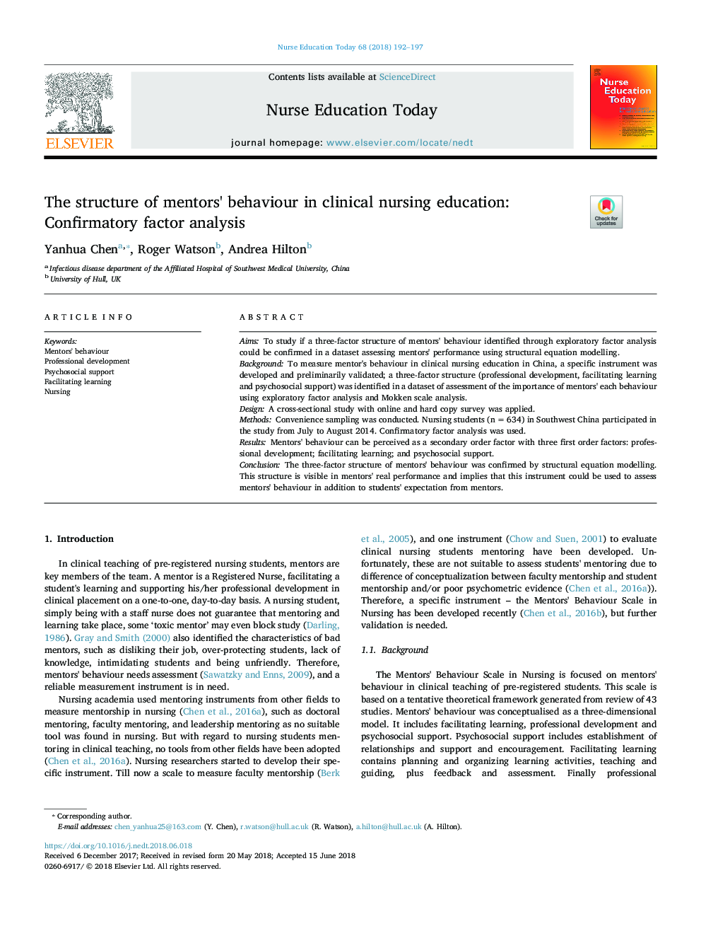 ساختار رفتار مربیان در آموزش پرستاری بالینی: تجزیه و تحلیل عامل تأیید 