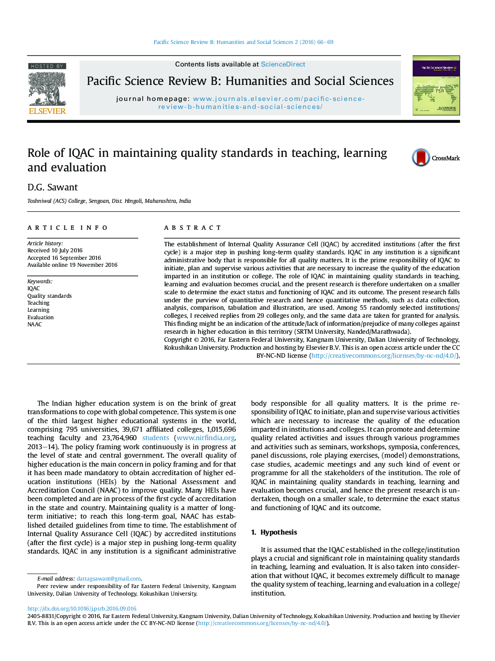 Role of IQAC in maintaining quality standards in teaching, learning and evaluation