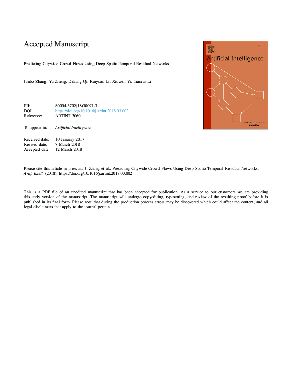 Predicting citywide crowd flows using deep spatio-temporal residual networks