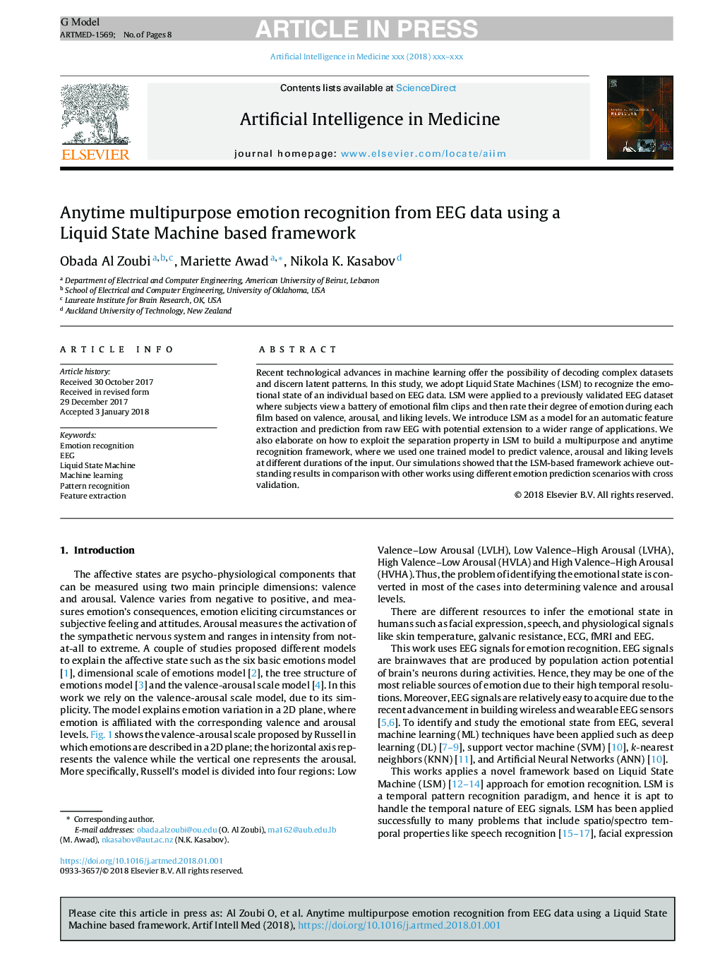 Anytime multipurpose emotion recognition from EEG data using a Liquid State Machine based framework