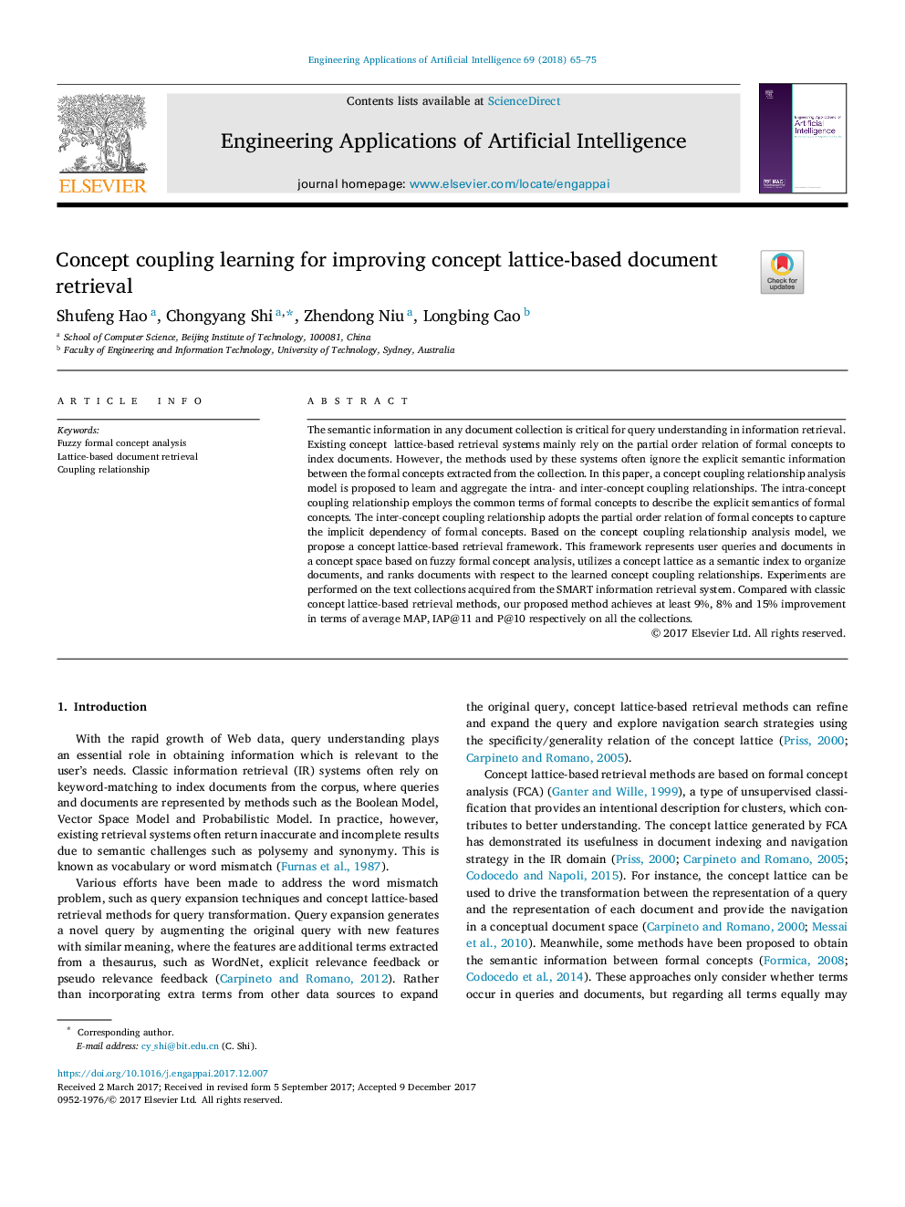 Concept coupling learning for improving concept lattice-based document retrieval