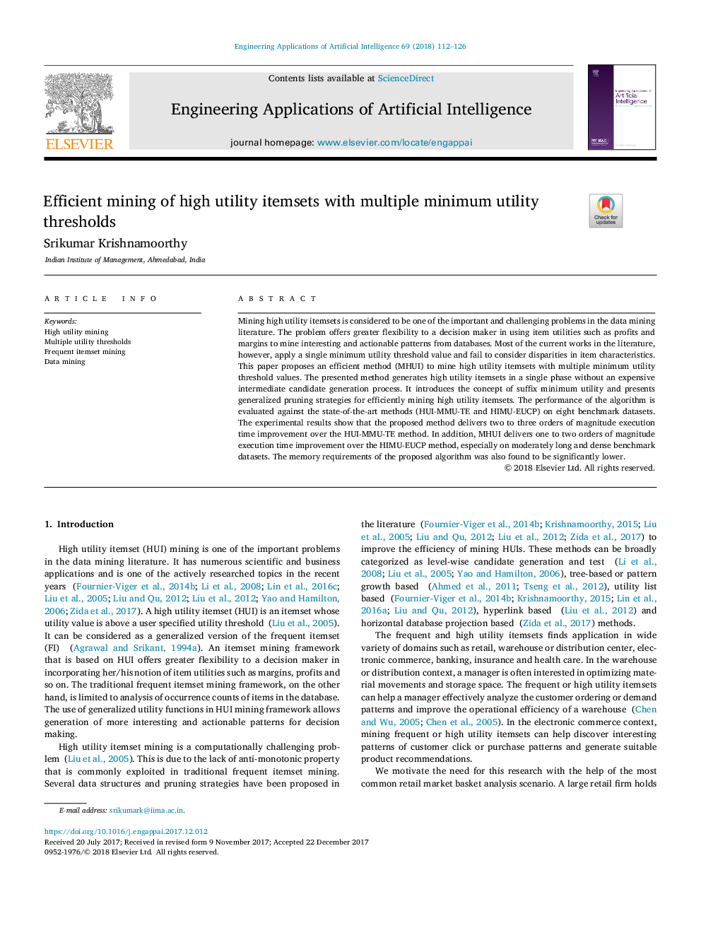 Efficient mining of high utility itemsets with multiple minimum utility thresholds