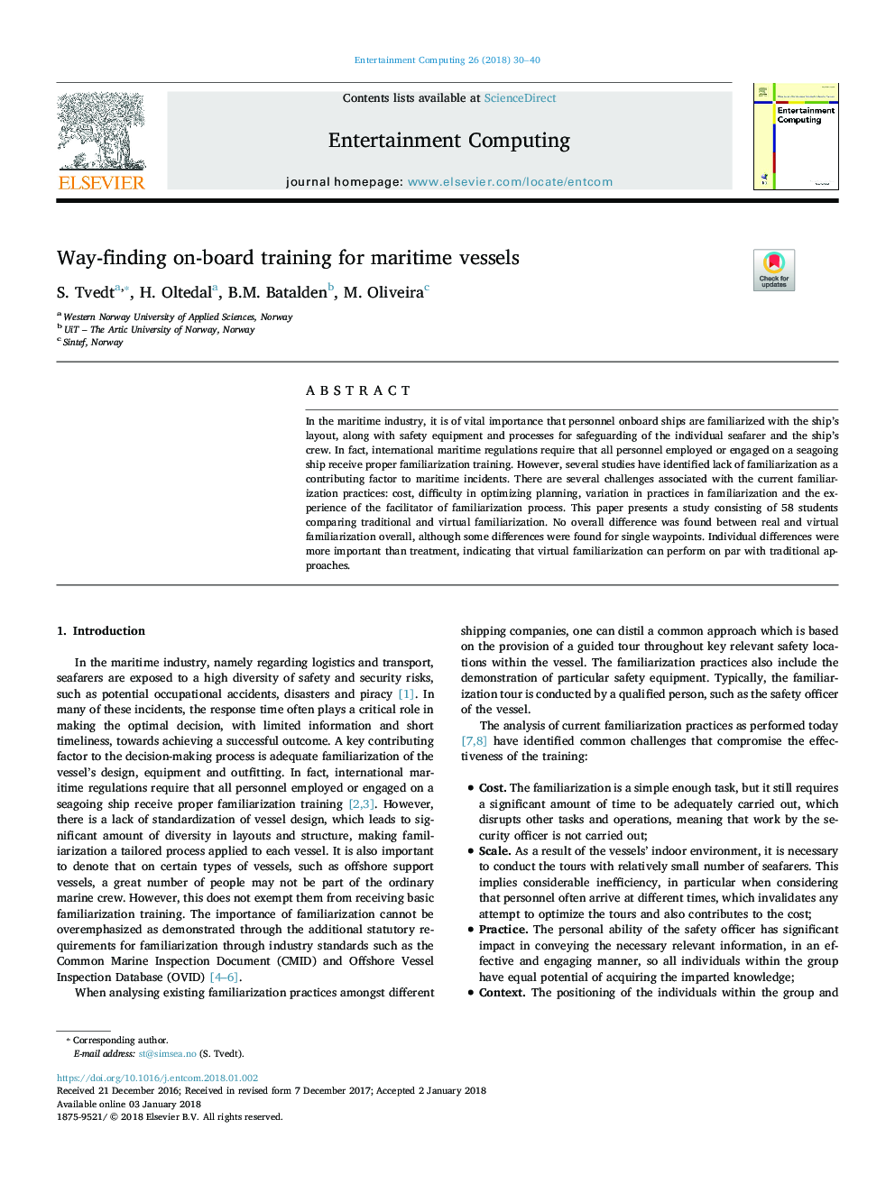 Way-finding on-board training for maritime vessels