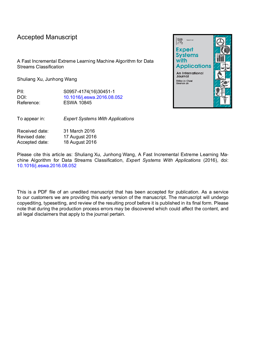 A fast incremental extreme learning machine algorithm for data streams classification