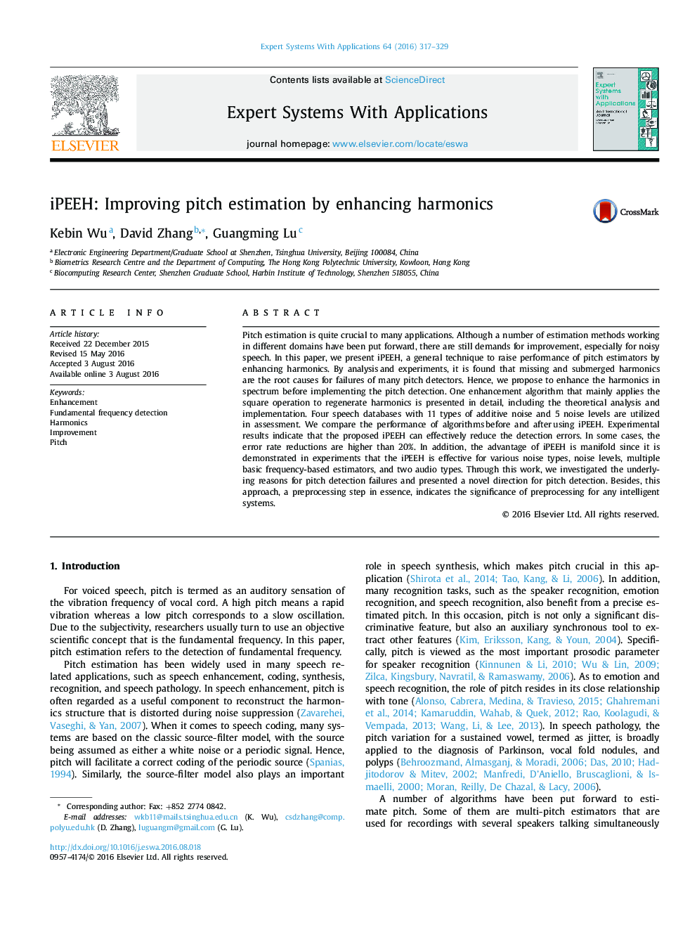 عکس صفحه اول مقاله: iPEEH: Improving pitch estimation by enhancing harmonics iPEEH: Improving pitch estimation by enhancing harmonics