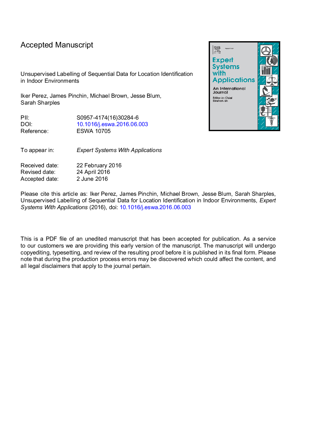 Unsupervised labelling of sequential data for location identification in indoor environments