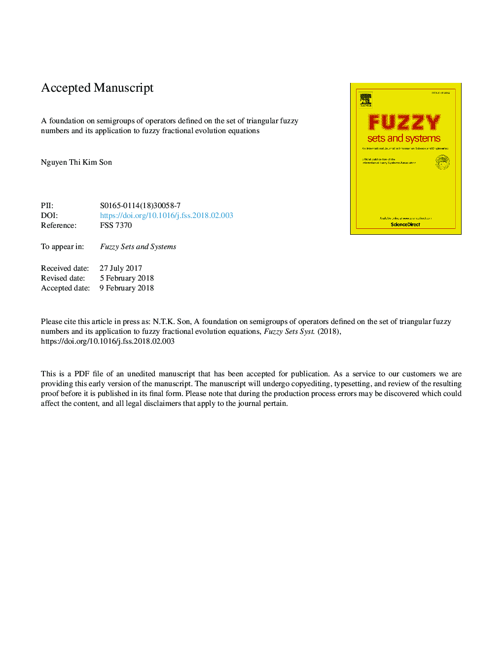 A foundation on semigroups of operators defined on the set of triangular fuzzy numbers and its application to fuzzy fractional evolution equations