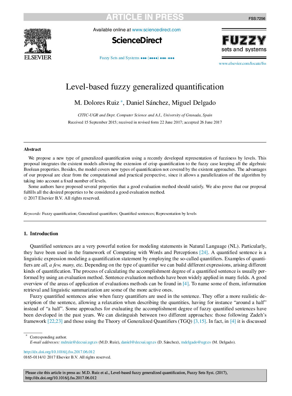 Level-based fuzzy generalized quantification