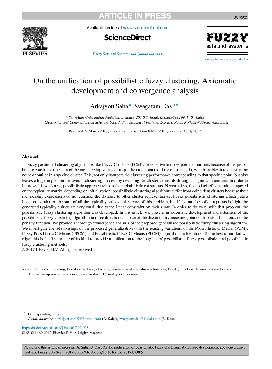 On the unification of possibilistic fuzzy clustering: Axiomatic development and convergence analysis