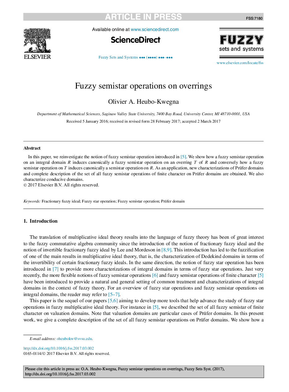 Fuzzy semistar operations on overrings