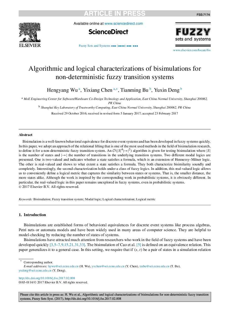 Algorithmic and logical characterizations of bisimulations for non-deterministic fuzzy transition systems