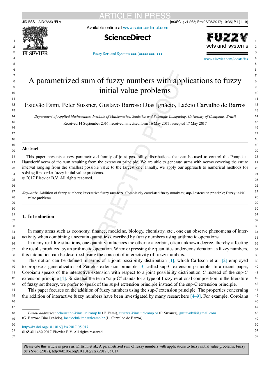 A parametrized sum of fuzzy numbers with applications to fuzzy initial value problems