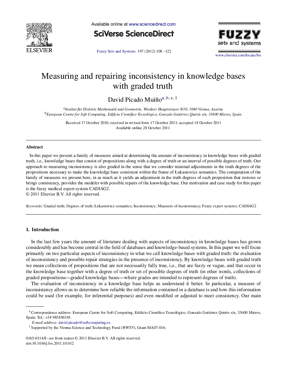 Measuring and repairing inconsistency in knowledge bases with graded truth