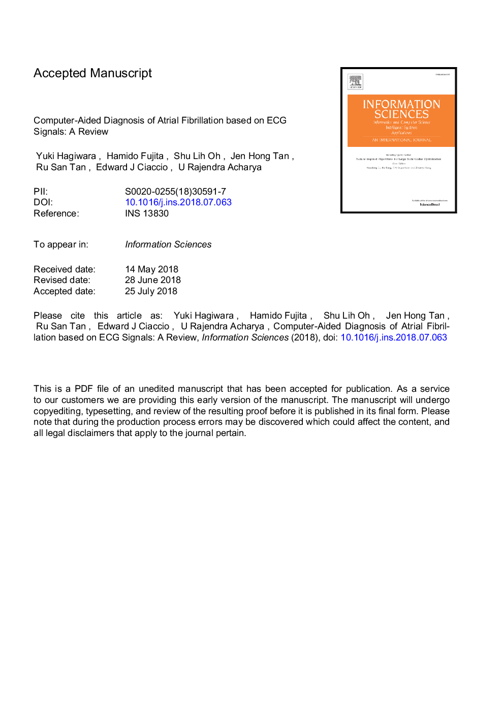 Computer-aided diagnosis of atrial fibrillation based on ECG Signals: A review