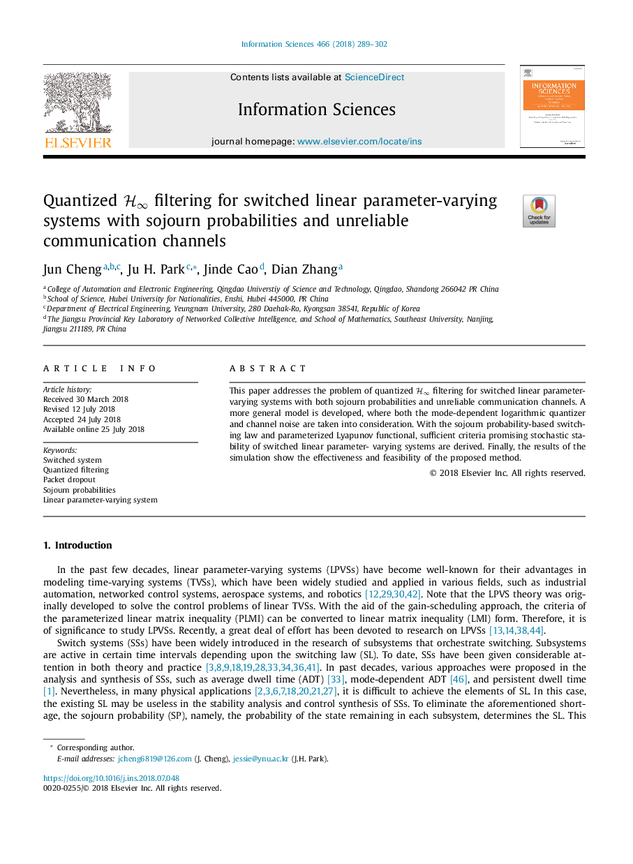 Quantized Hâ filtering for switched linear parameter-varying systems with sojourn probabilities and unreliable communication channels