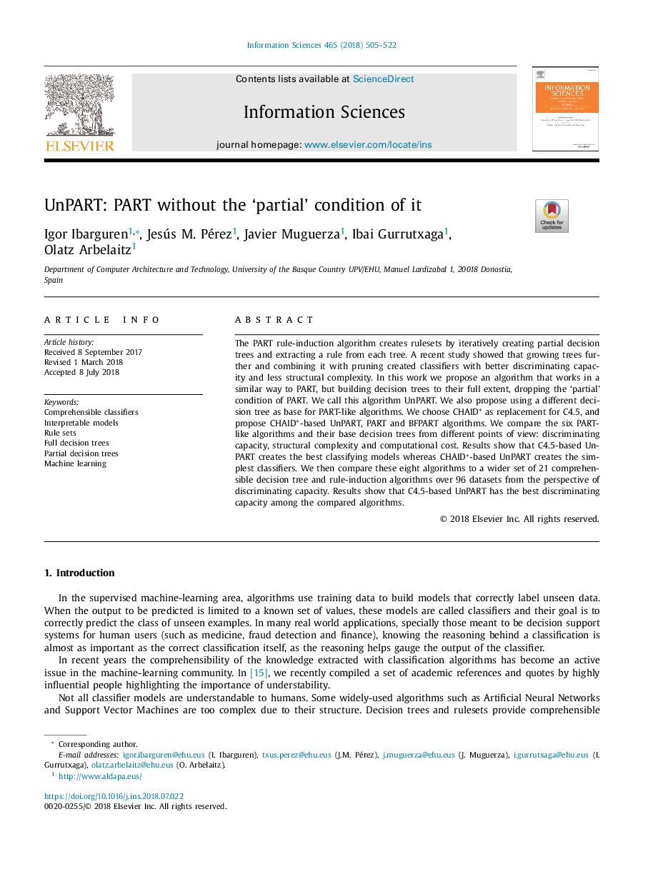 UnPART: PART without the 'partial' condition of it