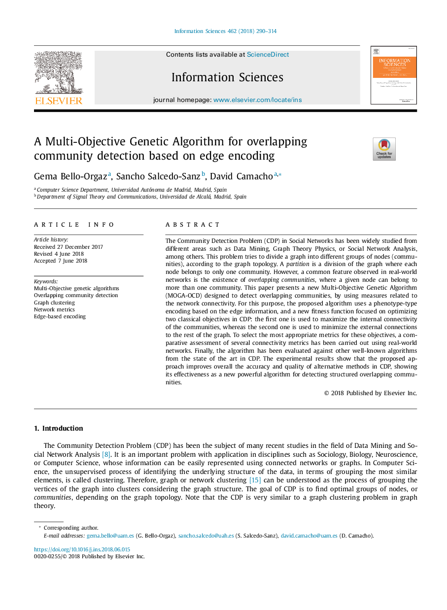 A Multi-Objective Genetic Algorithm for overlapping community detection based on edge encoding