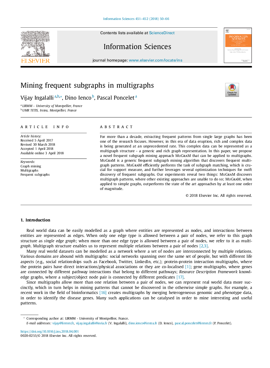 Mining frequent subgraphs in multigraphs