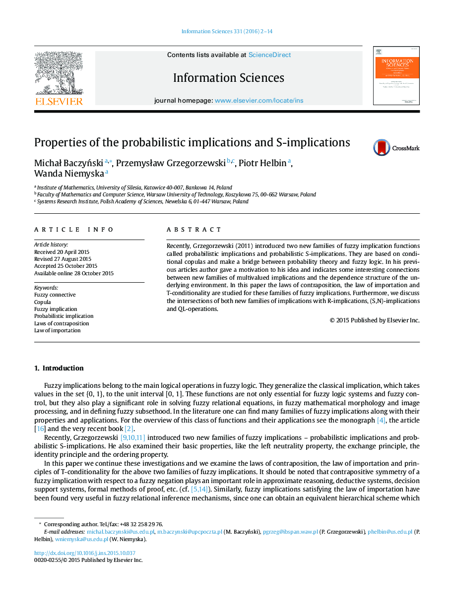 Properties of the probabilistic implications and S-implications