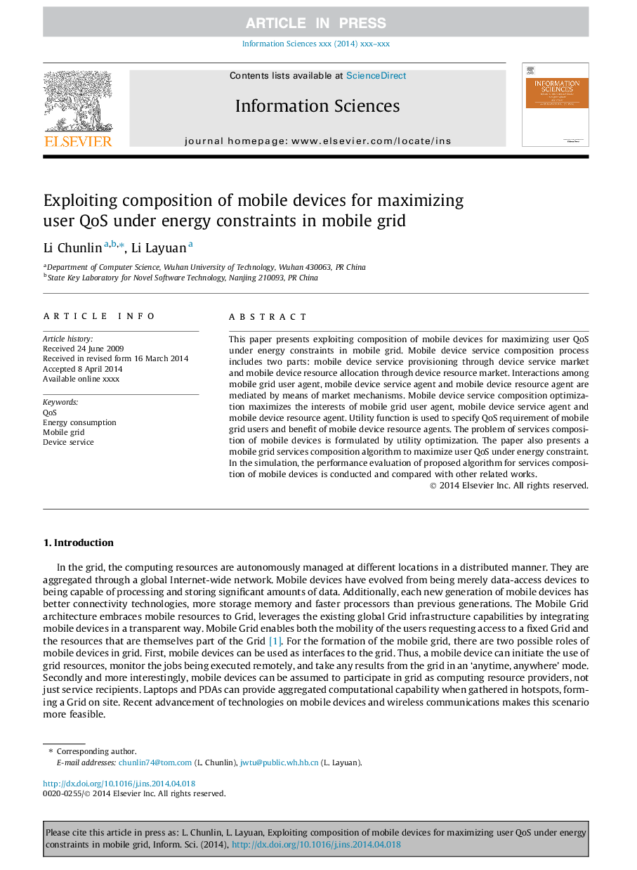 Exploiting composition of mobile devices for maximizing user QoS under energy constraints in mobile grid