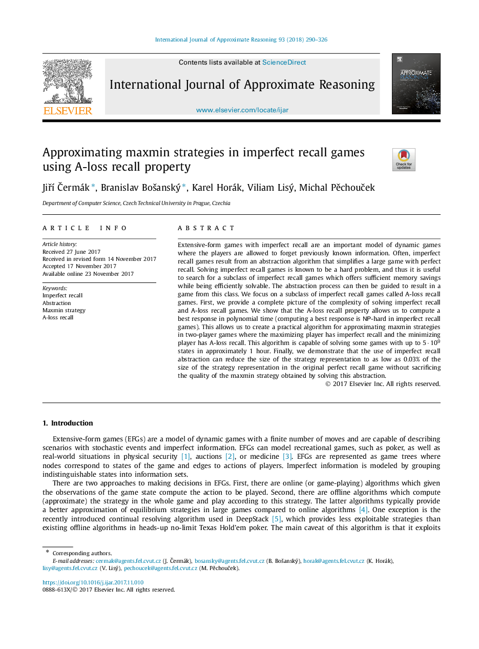 Approximating maxmin strategies in imperfect recall games using A-loss recall property