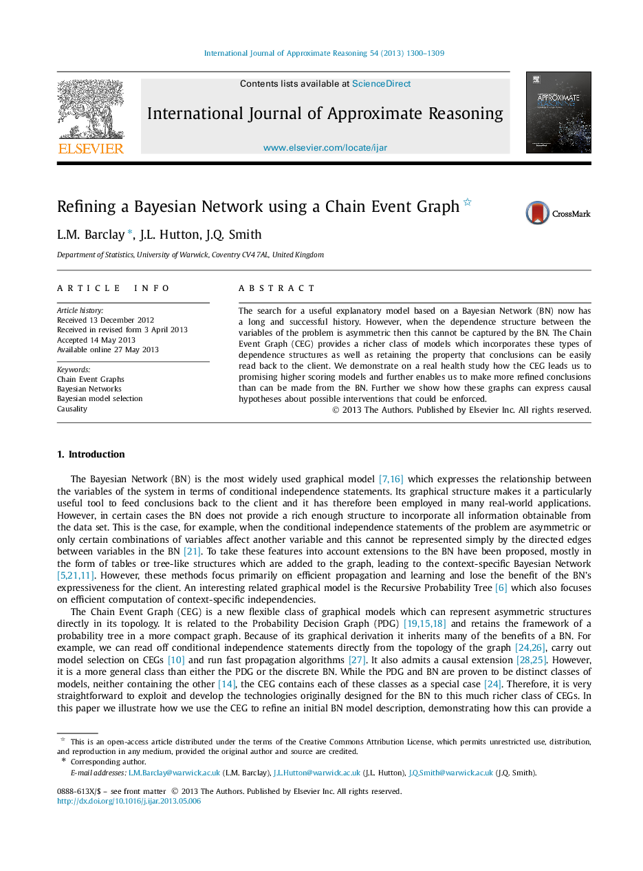 Refining a Bayesian Network using a Chain Event Graph