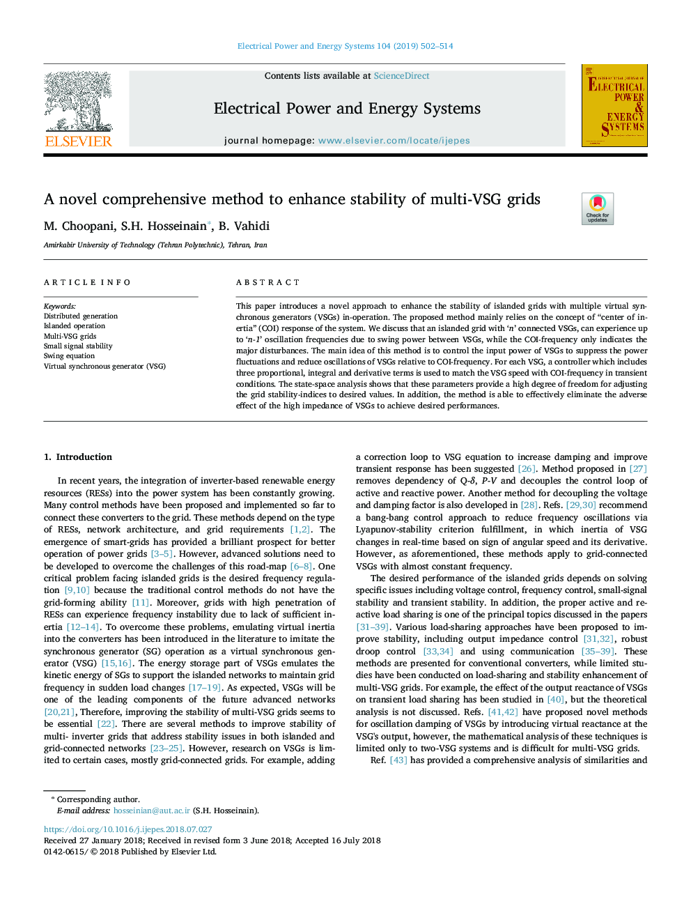 A novel comprehensive method to enhance stability of multi-VSG grids