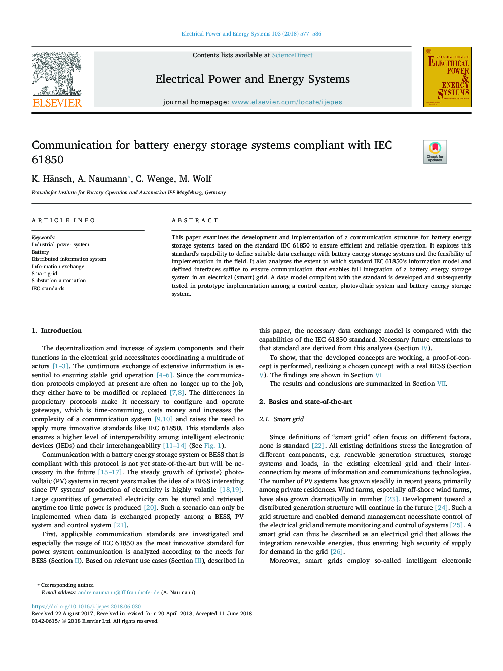 Communication for battery energy storage systems compliant with IEC 61850