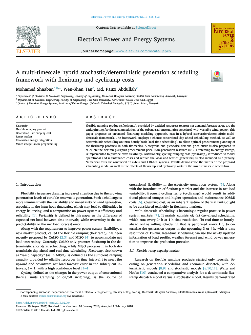 A multi-timescale hybrid stochastic/deterministic generation scheduling framework with flexiramp and cycliramp costs