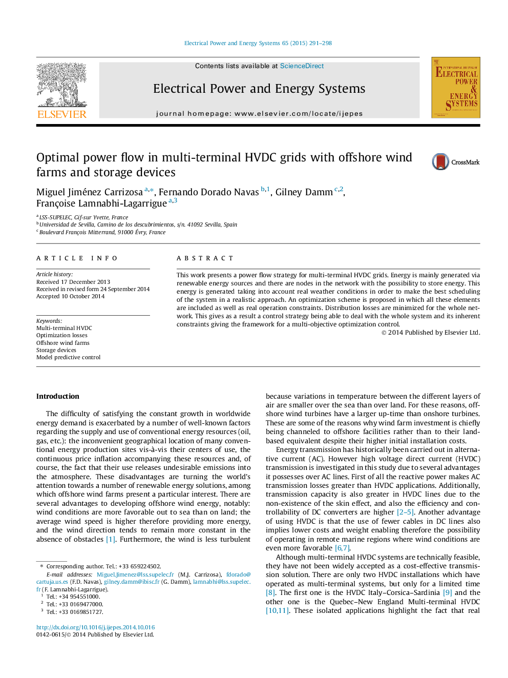 Optimal power flow in multi-terminal HVDC grids with offshore wind farms and storage devices