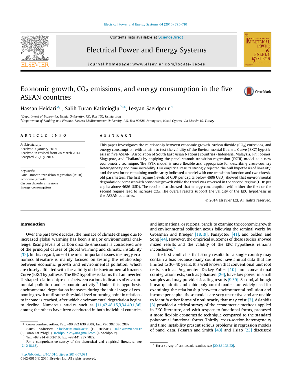 Economic growth, CO2 emissions, and energy consumption in the five ASEAN countries