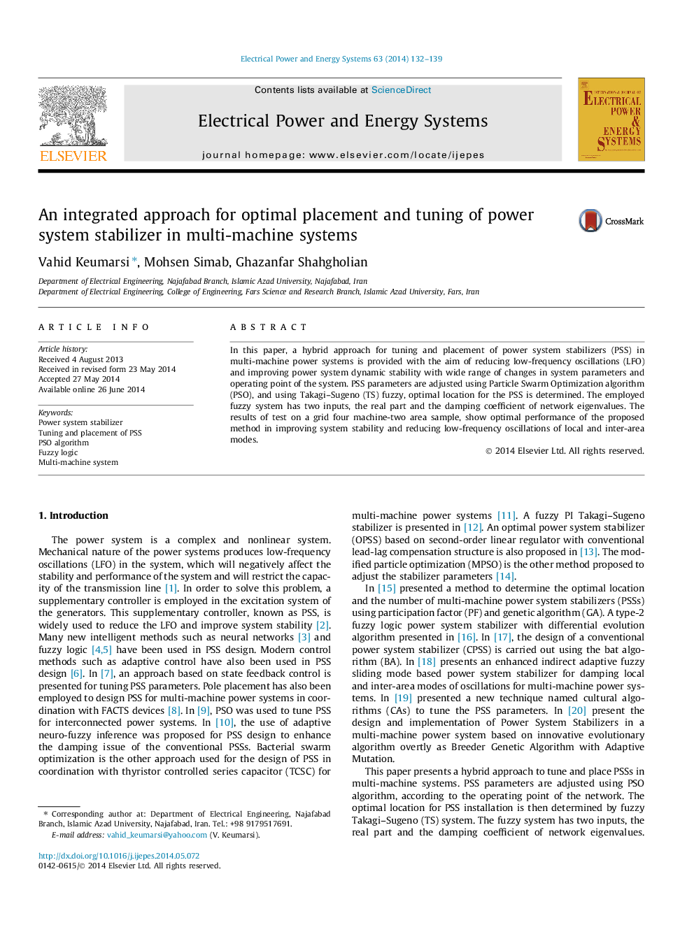 An integrated approach for optimal placement and tuning of power system stabilizer in multi-machine systems