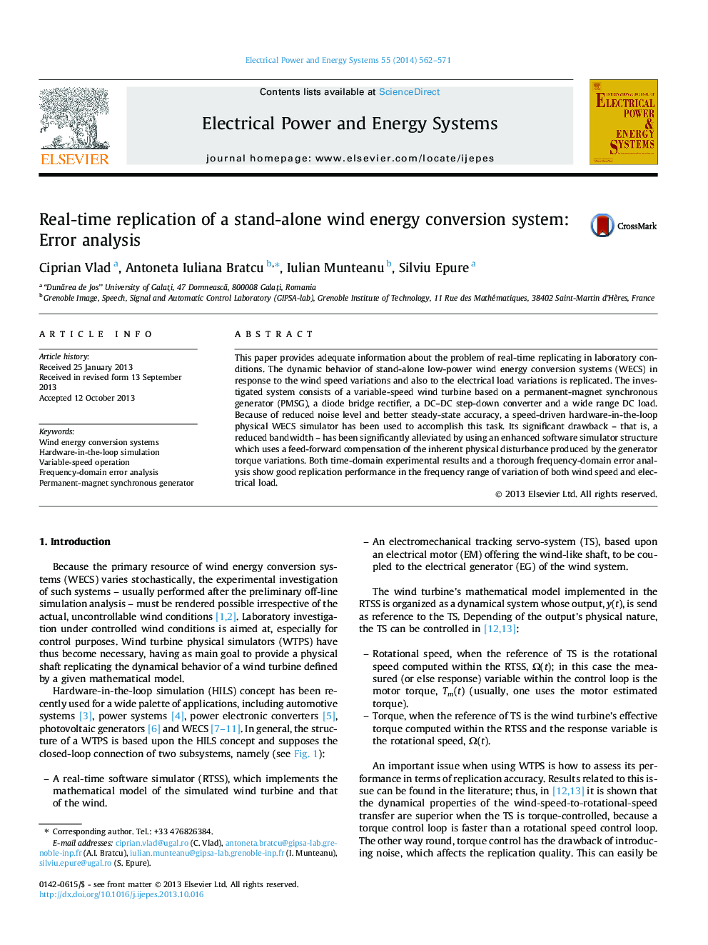 Real-time replication of a stand-alone wind energy conversion system: Error analysis