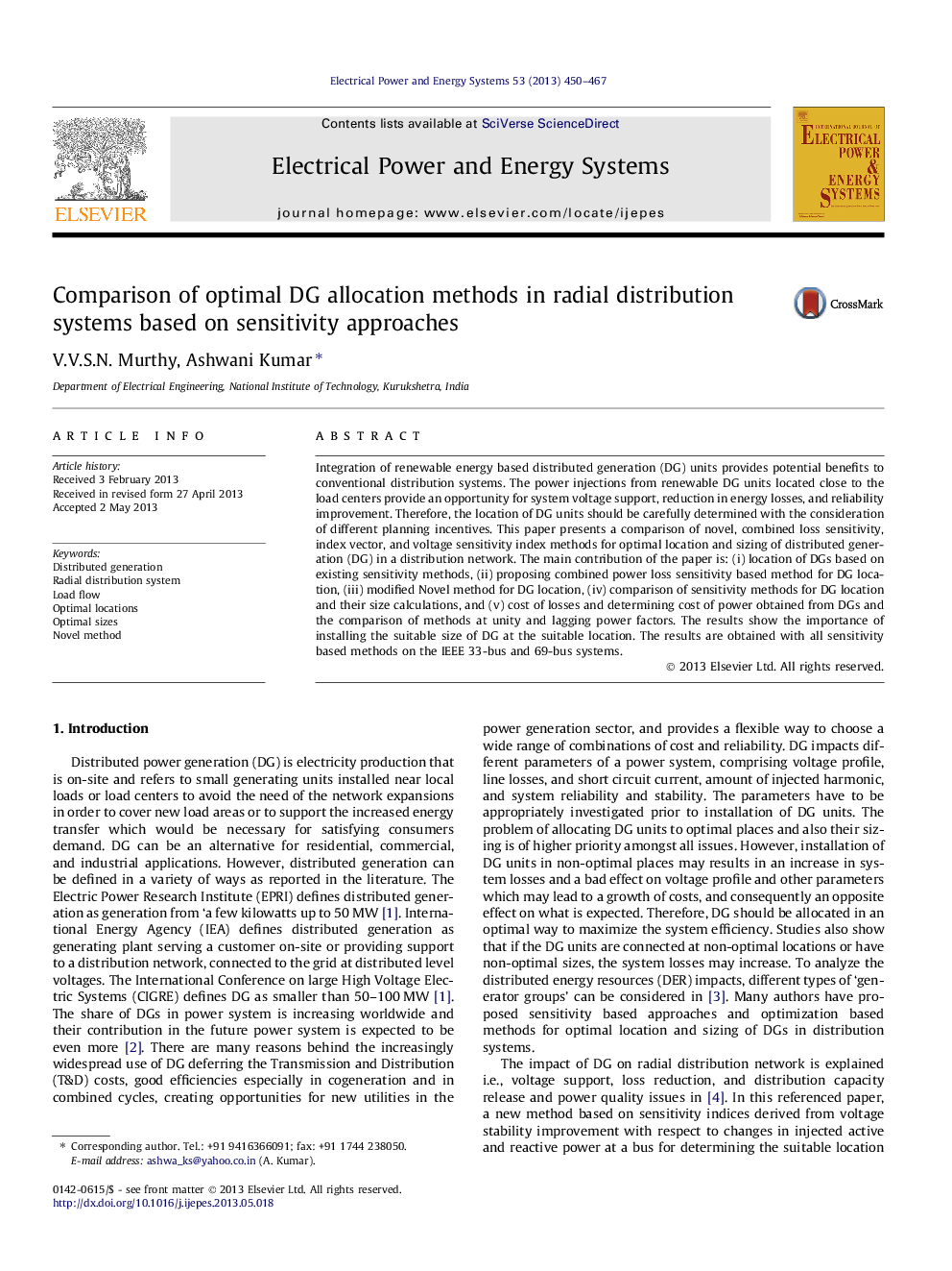 Comparison of optimal DG allocation methods in radial distribution systems based on sensitivity approaches