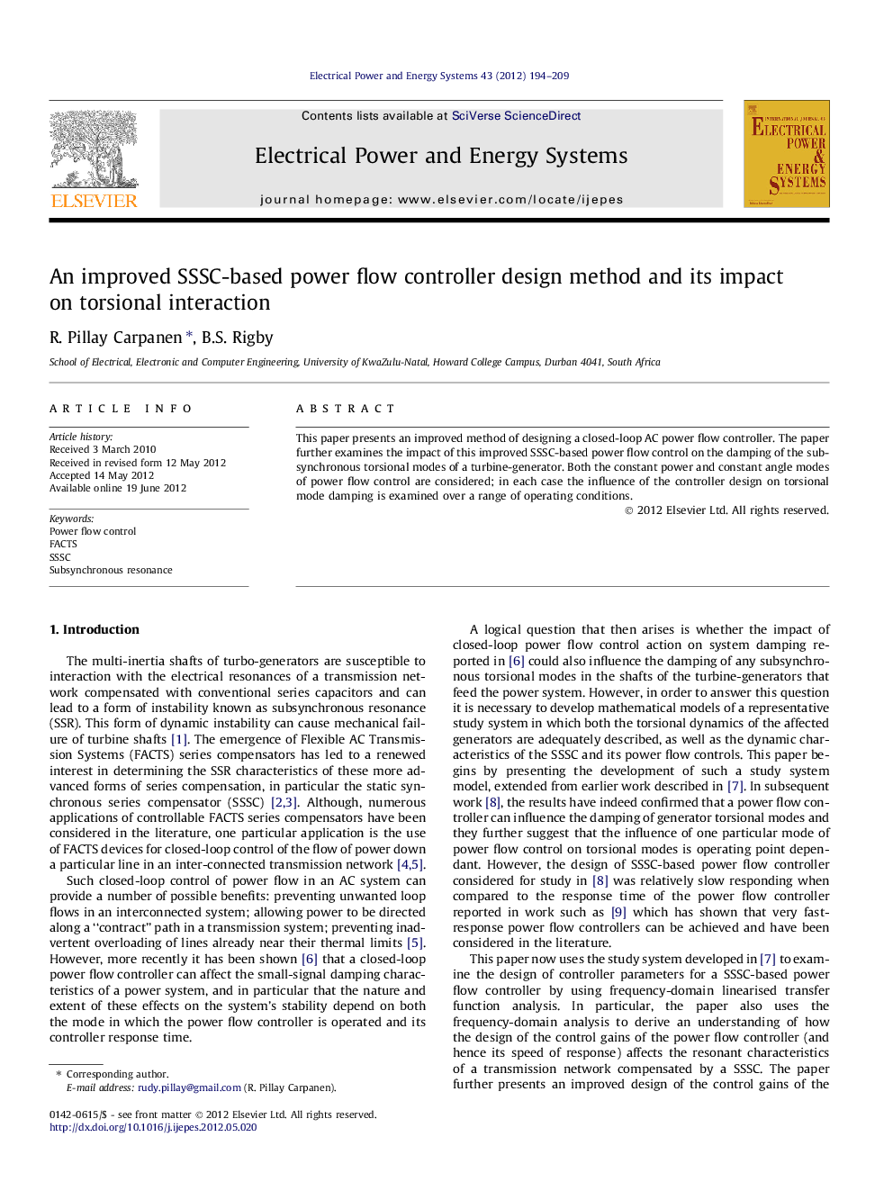 An improved SSSC-based power flow controller design method and its impact on torsional interaction