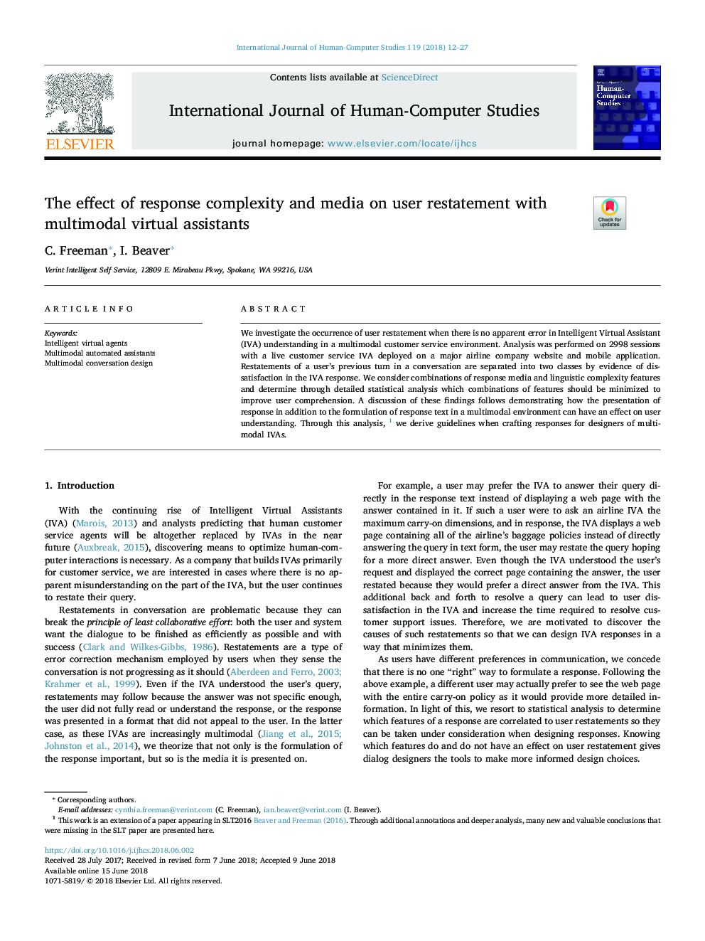 The effect of response complexity and media on user restatement with multimodal virtual assistants