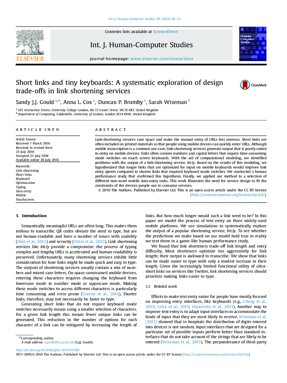 Short links and tiny keyboards: A systematic exploration of design trade-offs in link shortening services