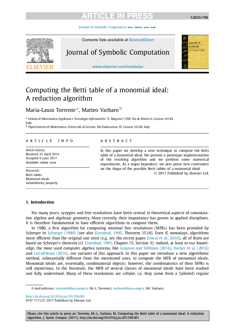 Computing the Betti table of a monomial ideal: A reduction algorithm