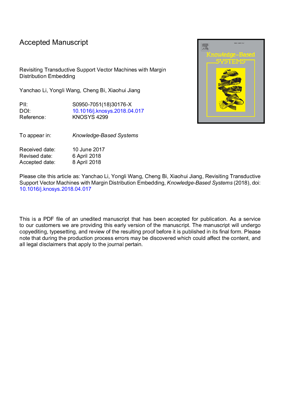 Revisiting transductive support vector machines with margin distribution embedding