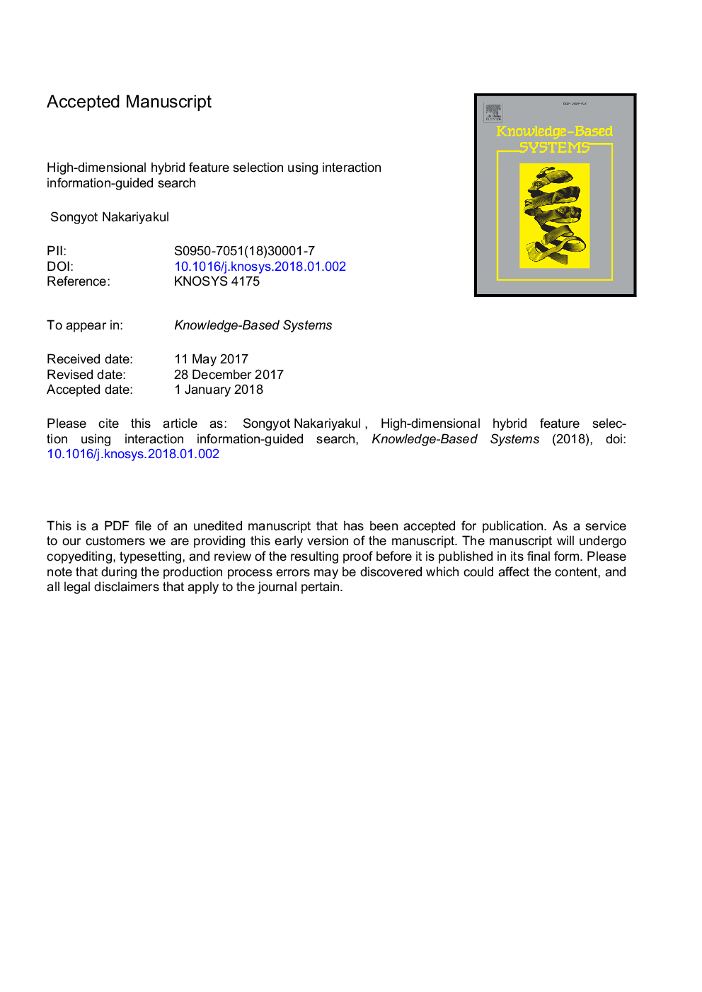 High-dimensional hybrid feature selection using interaction information-guided search