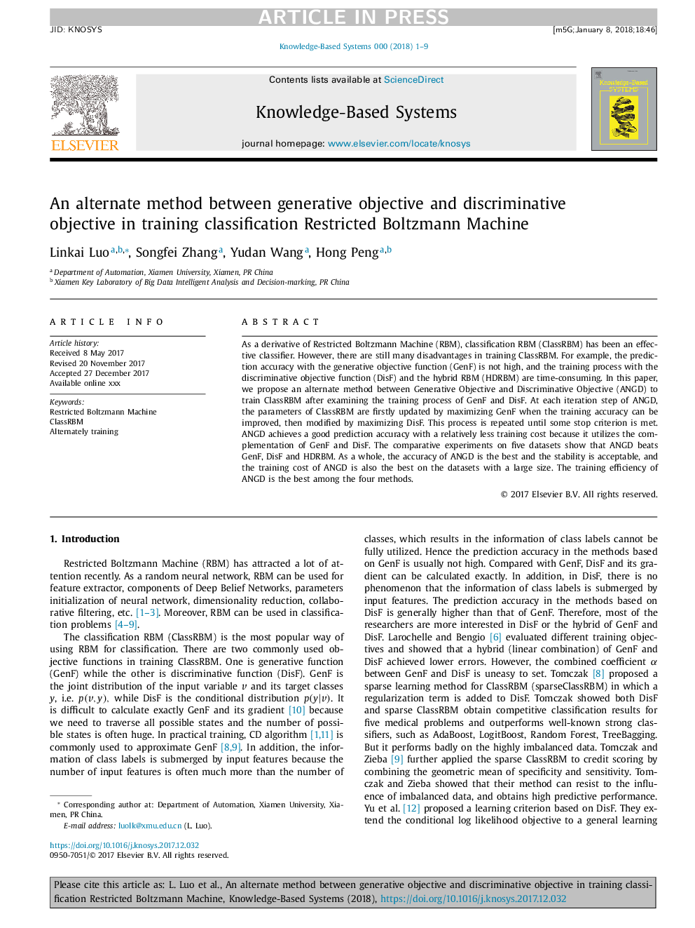 An alternate method between generative objective and discriminative objective in training classification Restricted Boltzmann Machine