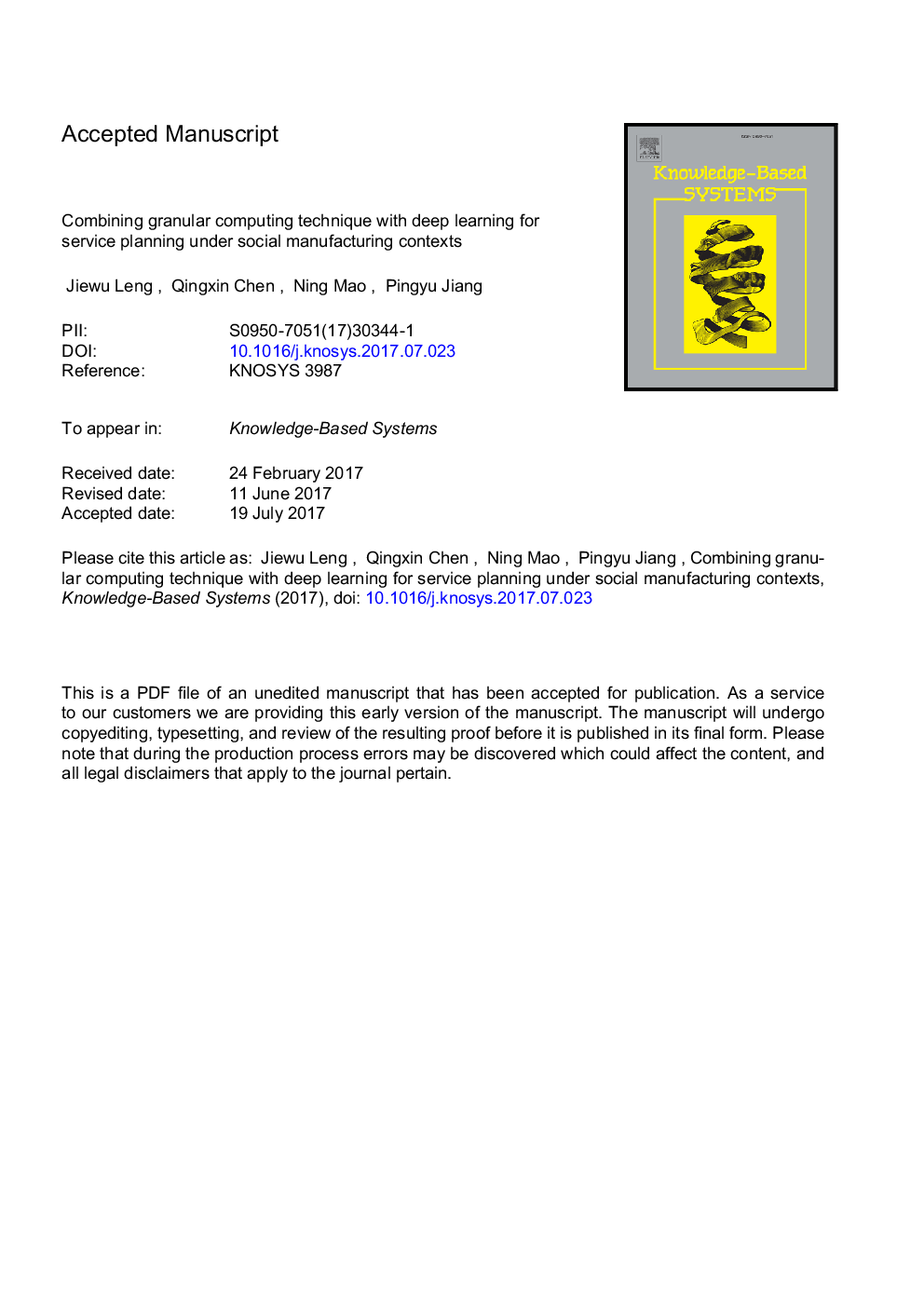 Combining granular computing technique with deep learning for service planning under social manufacturing contexts