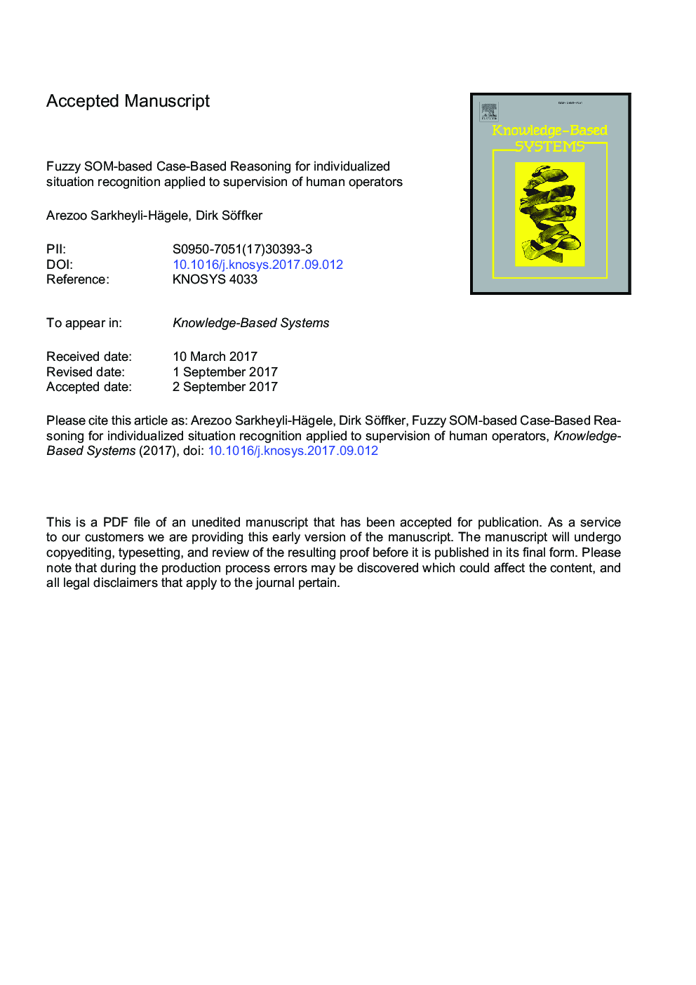 Fuzzy SOM-based Case-Based Reasoning for individualized situation recognition applied to supervision of human operators