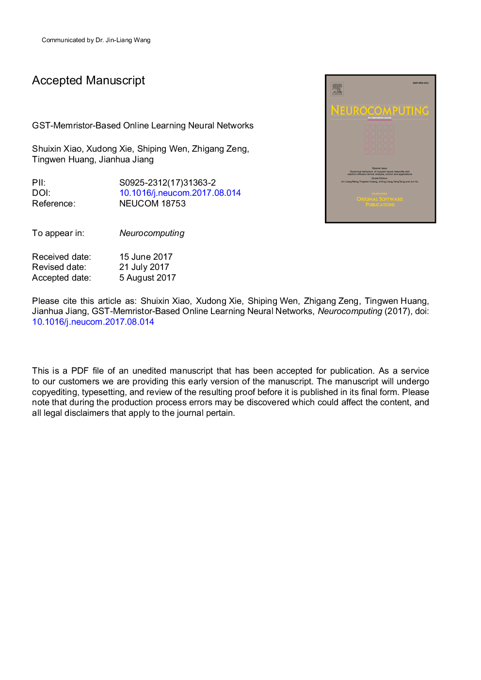 GST-memristor-based online learning neural networks