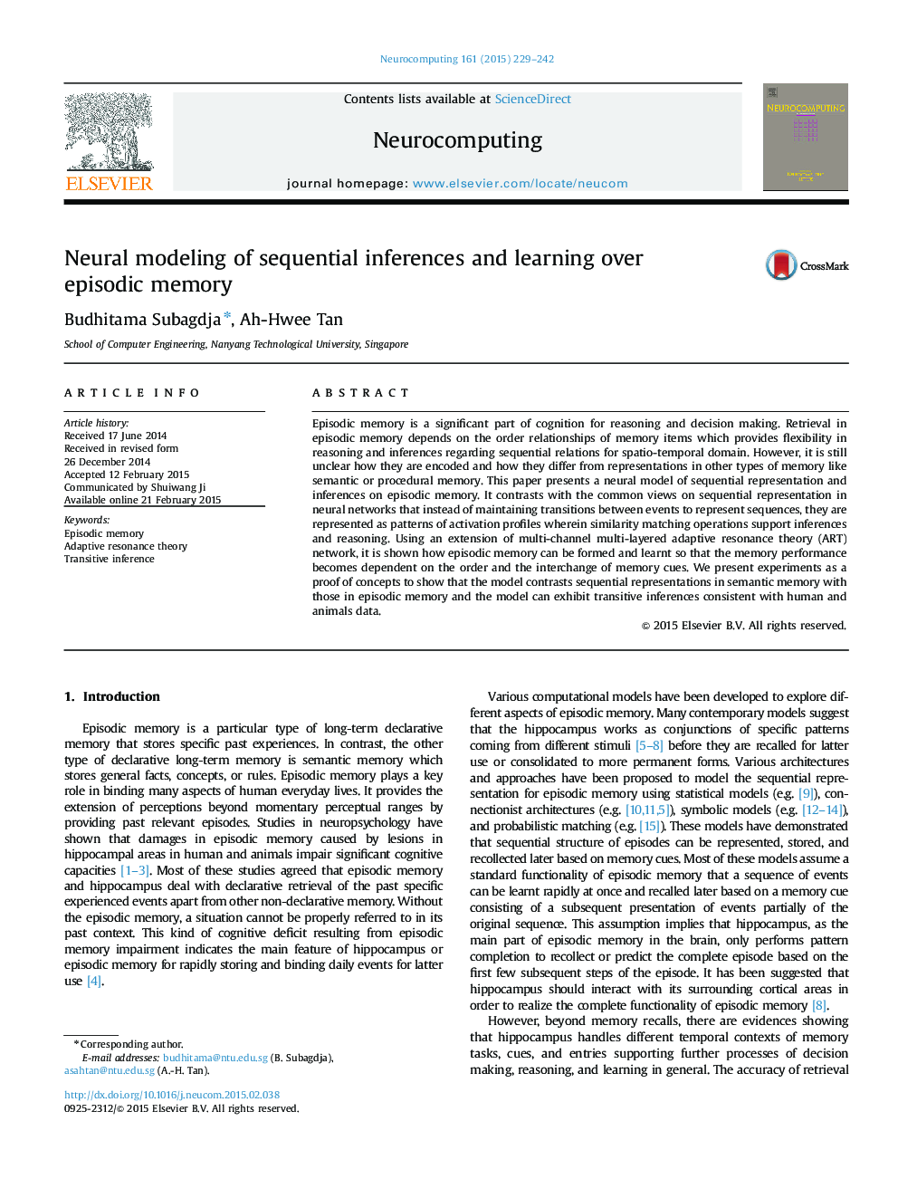 Neural modeling of sequential inferences and learning over episodic memory