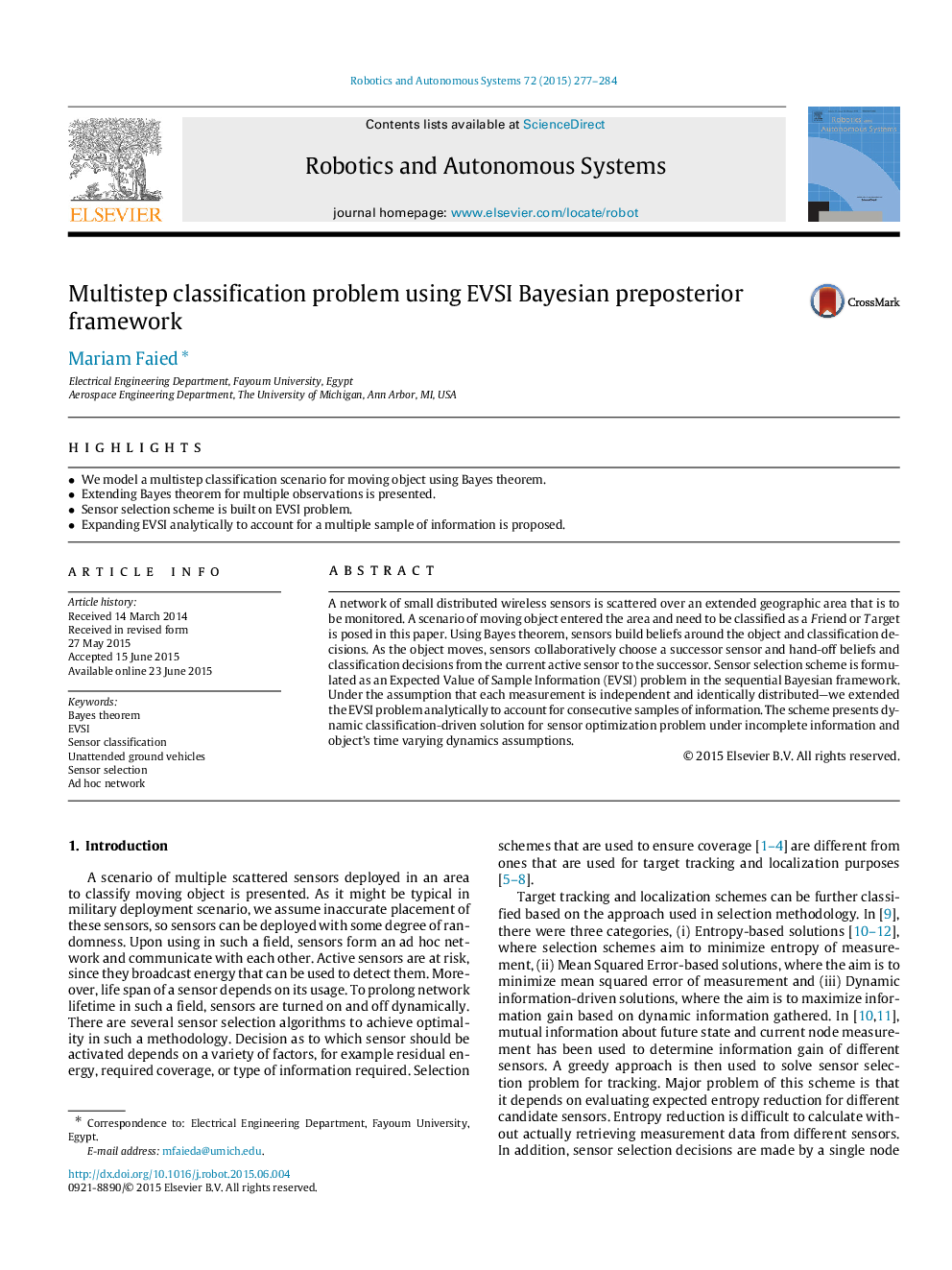 Multistep classification problem using EVSI Bayesian preposterior framework