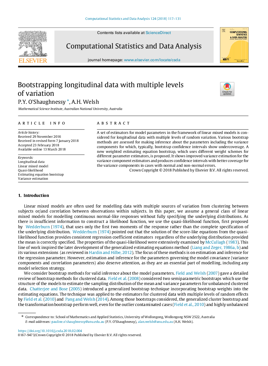 Bootstrapping longitudinal data with multiple levels of variation