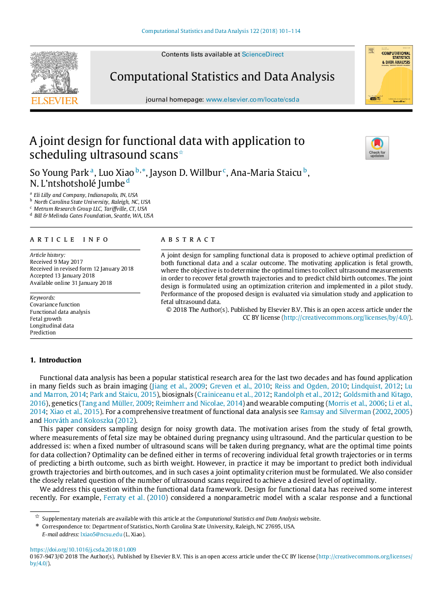 A joint design for functional data with application to scheduling ultrasound scans