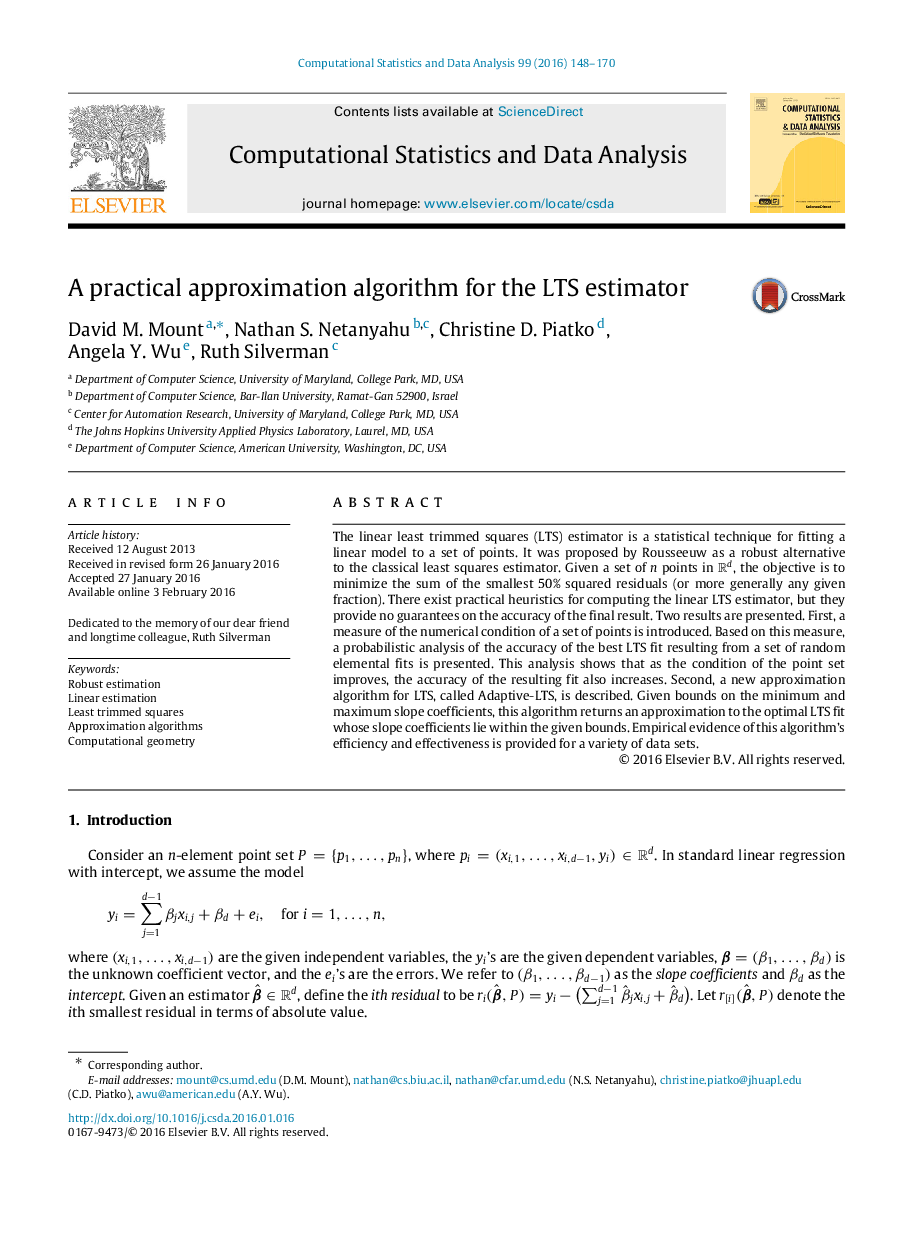 A practical approximation algorithm for the LTS estimator